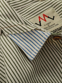 Hickory Stripe Work Shirt with Color-Block Accents