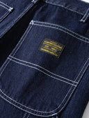 Raw Denim & Striped Denim Multi-Pocket Work Pants