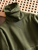 Fleece-Lined Turtleneck V-Gusset Sweatshirt