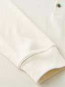 Waffle Henley Neck Long Sleeve T-Shirt with Turquoise-Style 3 Buttons