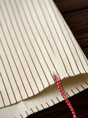 "KaraKu" Diamond Embroidered Logo Pinstripe Open Collar Shirt