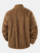 Geometric Jacquard Teddy Jacket