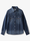 Western Yoke Wabash Stripe Denim Cotton Shirt