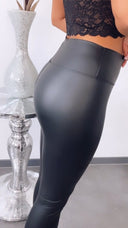 Lederlook Leggings schwarz