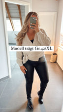 Lederlook Leggings schwarz