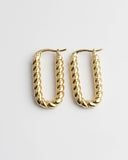 Turned Square - Oorbellen - Stainless Steel